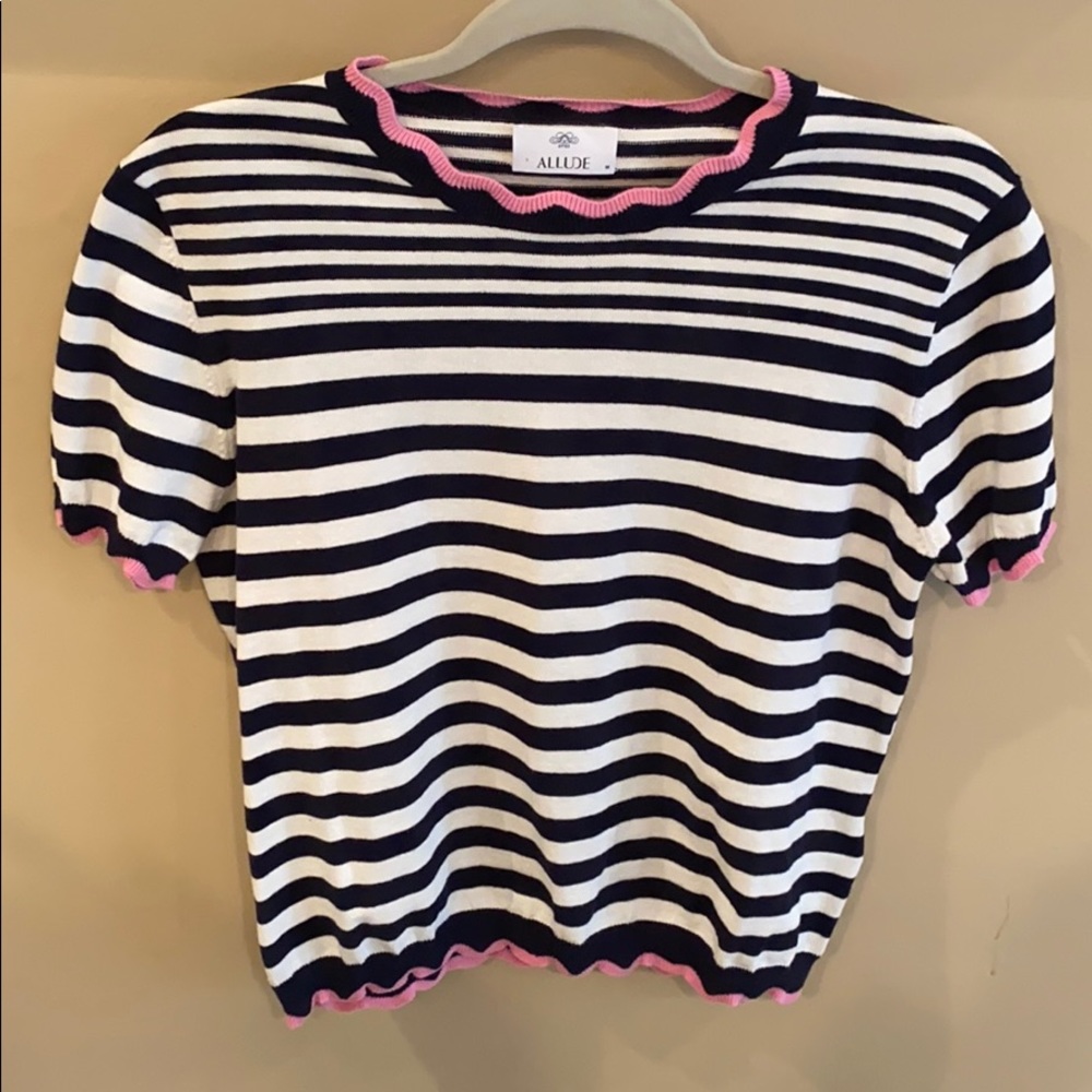 Allude Striped Tee Shirt Size Medium